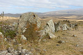 Zorats_Karer_2008,_standing_stones_with_hole