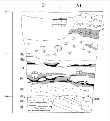 Figure 3. Stratigraphic section of part of the northern wall