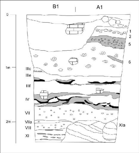 Figure 3. Stratigraphic section of part of the northern wall